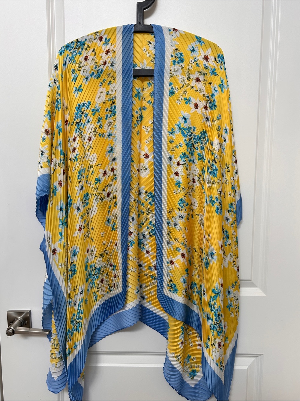 Banana Republic Pleated Floral Kimono - Yellow & Blue